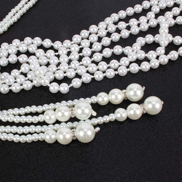 NWOT 1920s Accessories Pearls Necklace Faux Pearls For Gatsby, Flapper Cosplay - Picture 2 of 4
